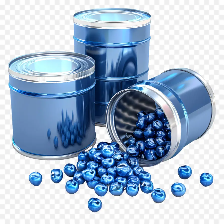 Alimentos Enlatados，Latas De Metal Azul PNG