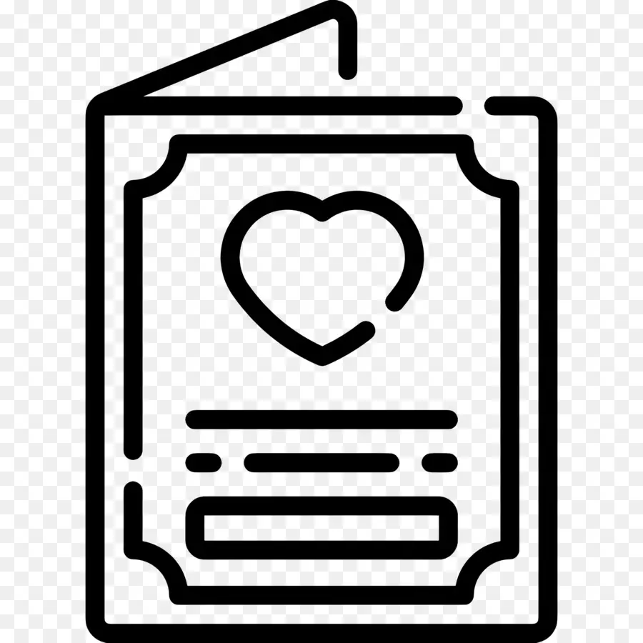 Tarjeta De Invitación，Corazón En Documento PNG