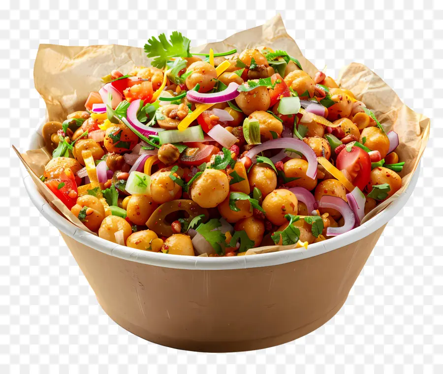 Cuenco Chana Chaat，Ensalada De Garbanzos PNG