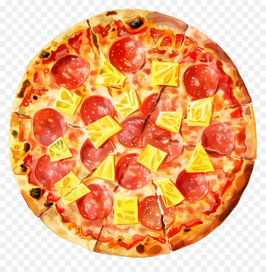 Pizza Hawaiana，Rebanada De Pizza PNG