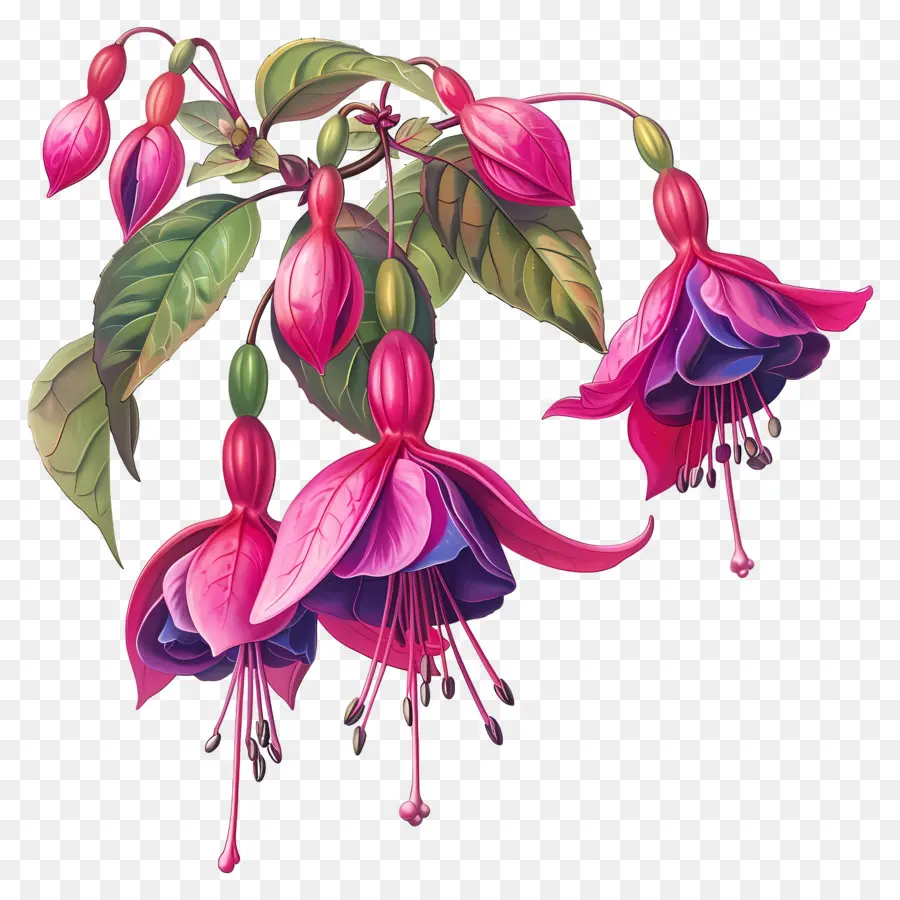 Flores Fucsias，Flores Rosadas PNG