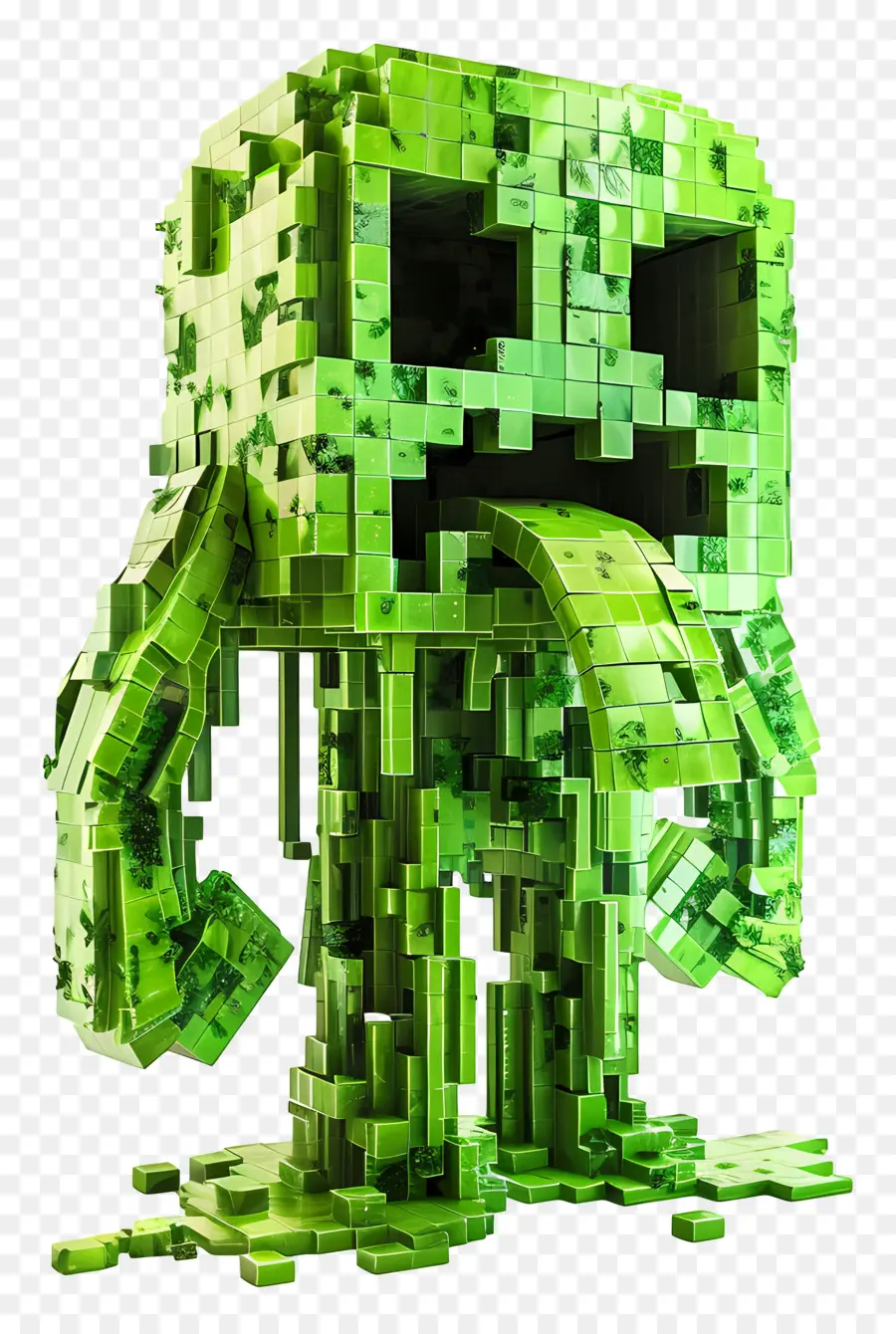 Enredadera De Minecraft，Personaje Pixelado Verde PNG