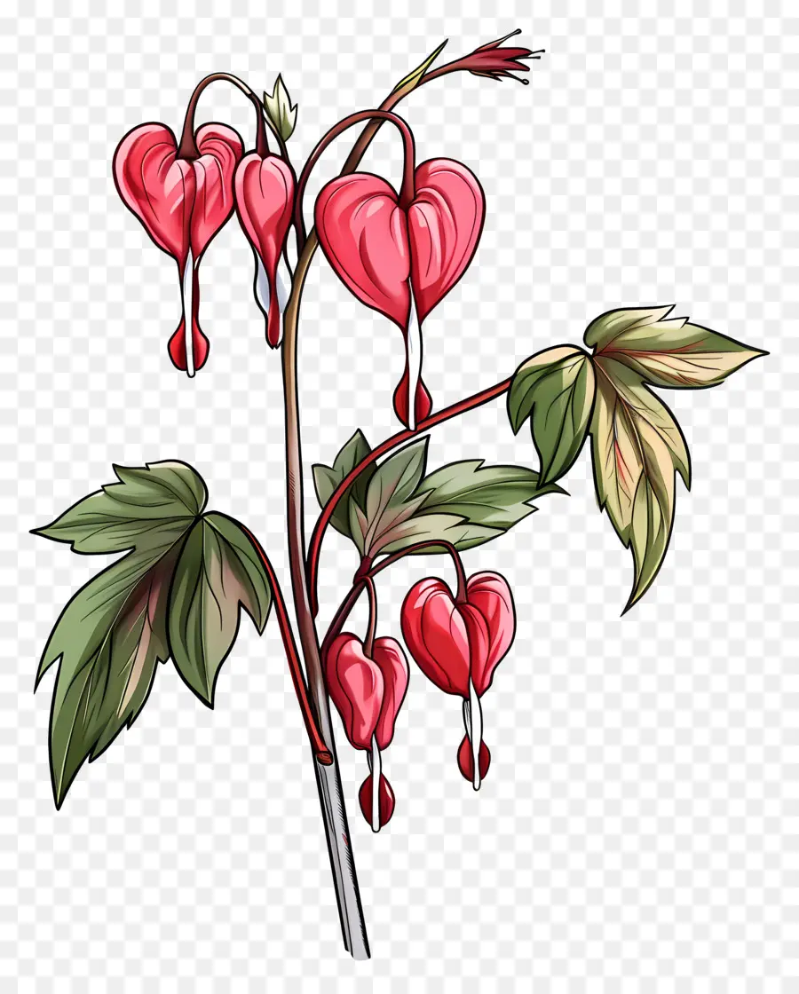 Flores Del Corazón Sangrante，Flores De Corazon PNG