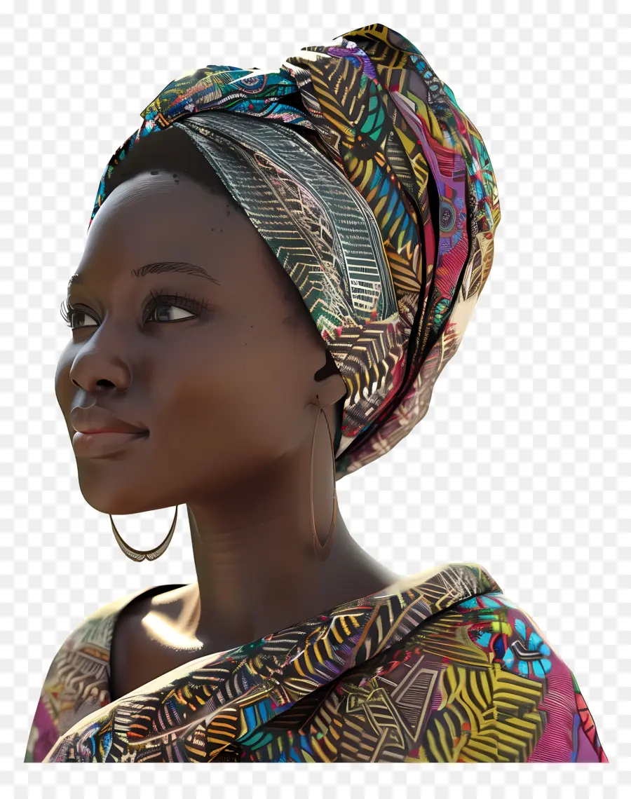 Mujer Africana，Mujer En Traje Tradicional PNG