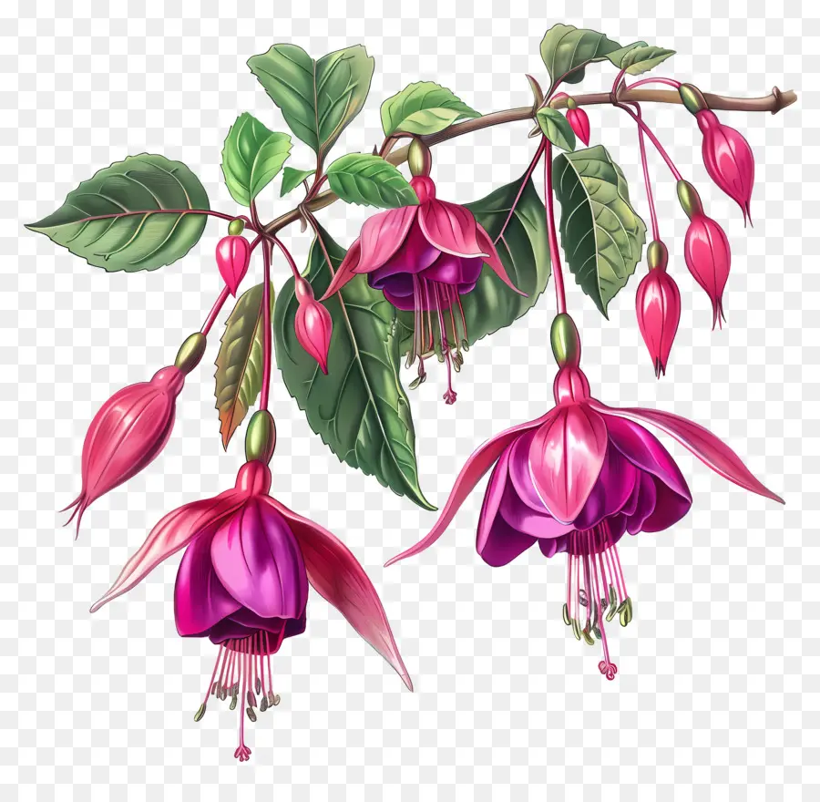 Flores Fucsias，Flores Rosadas PNG