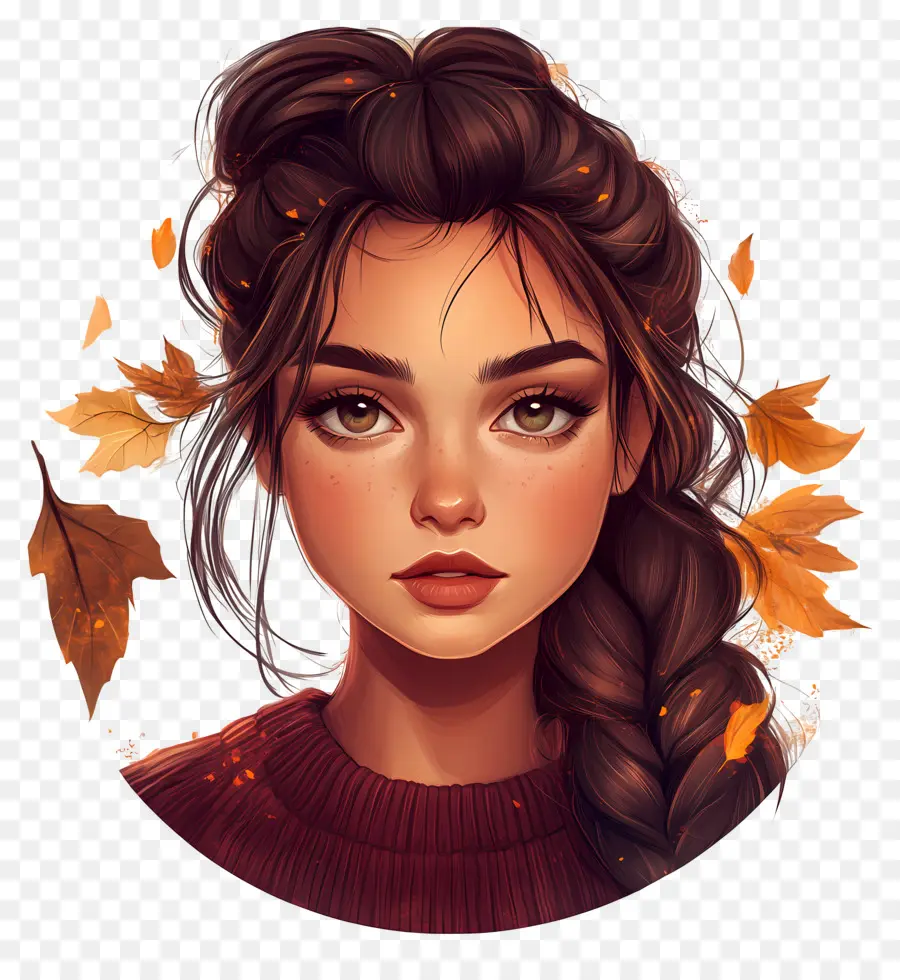 Chica De Otoño，Chica Pelirroja PNG