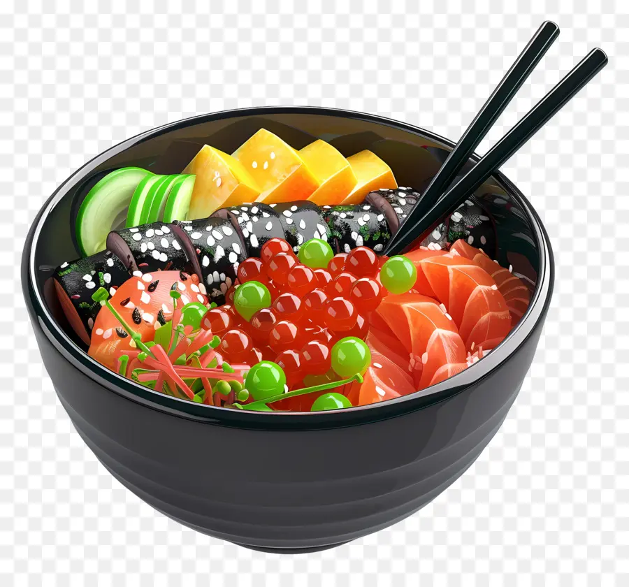 Poke Bowl，Tazón De Sushi PNG