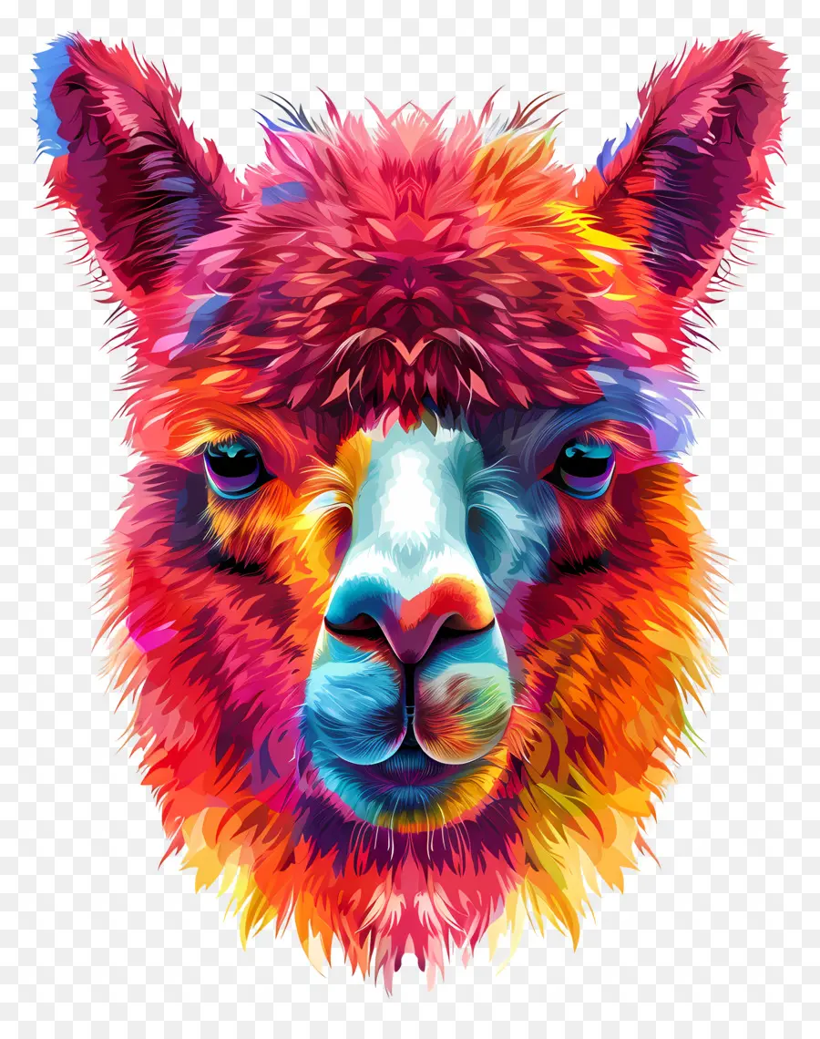 Cara De Alpaca，Llama Colorida PNG