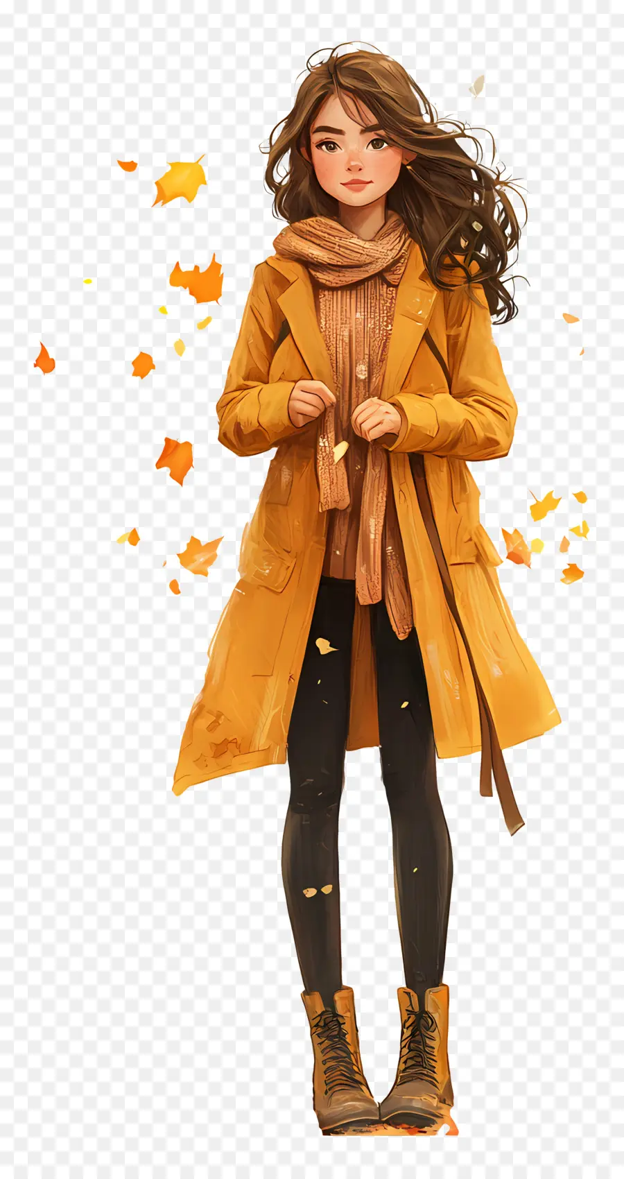 Chica De Otoño，Caer PNG