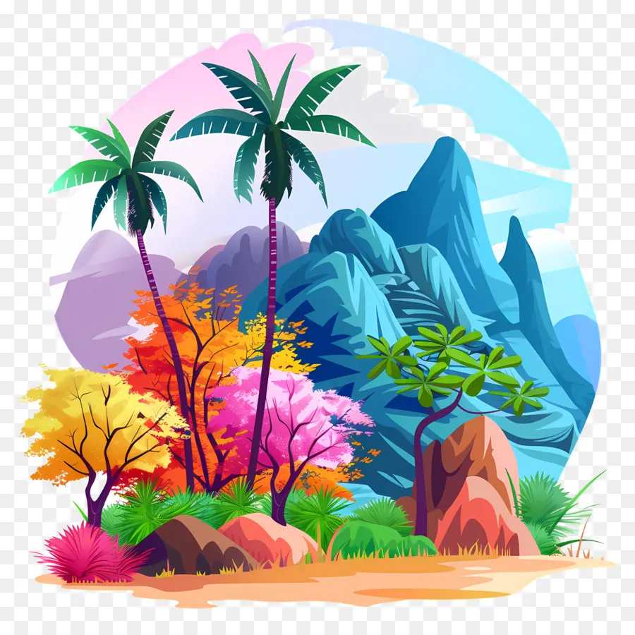 Paisaje De La Naturaleza，Paisaje Colorido PNG