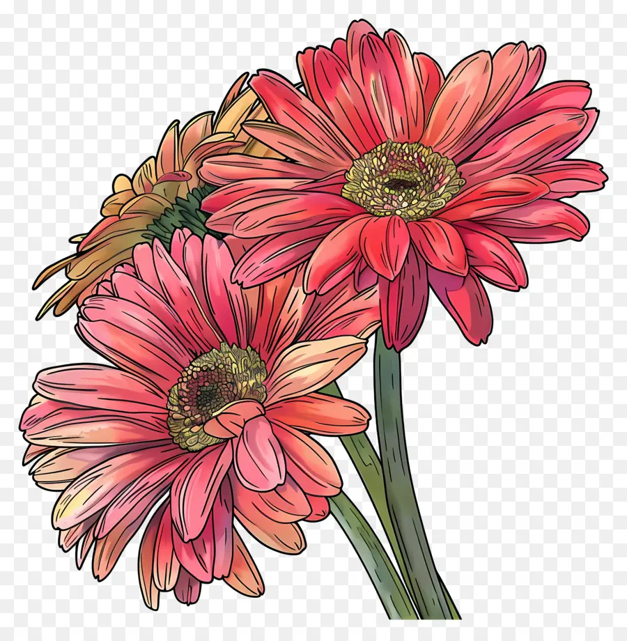 Flores Gerberas，Flores PNG