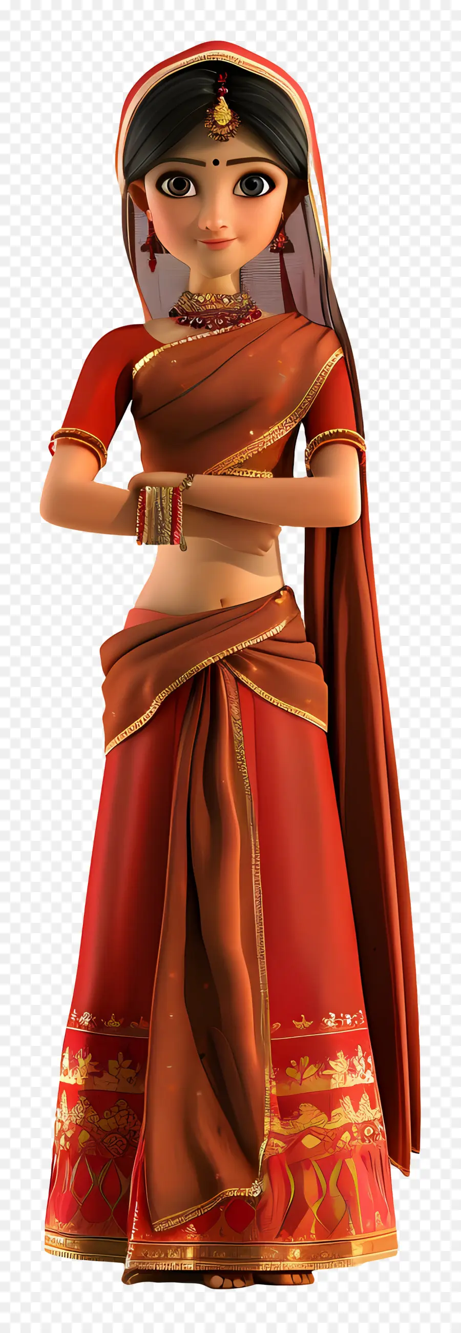 Mujer Gujarati India，Mujer En Traje Tradicional PNG