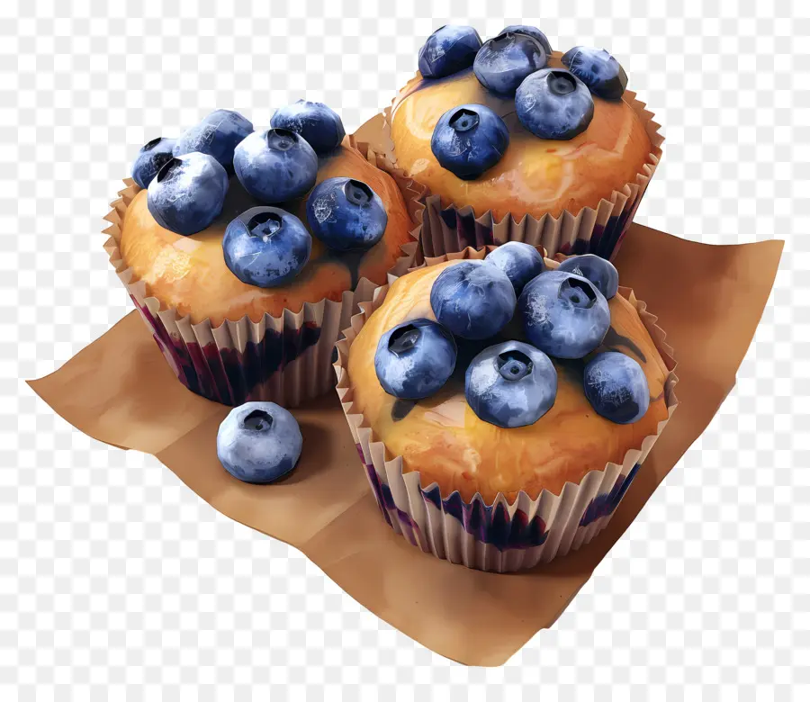 Muffins De Arándanos，Horneado PNG