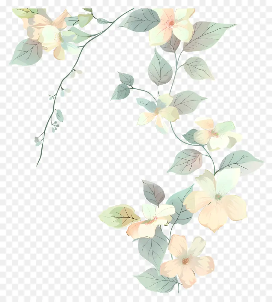 Flores Pastel，Diseño Floral PNG