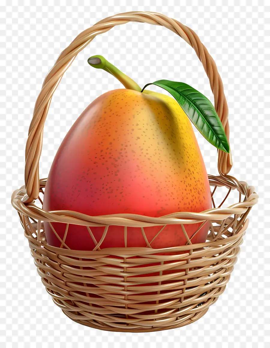 Mango En Canasta，Cesta PNG