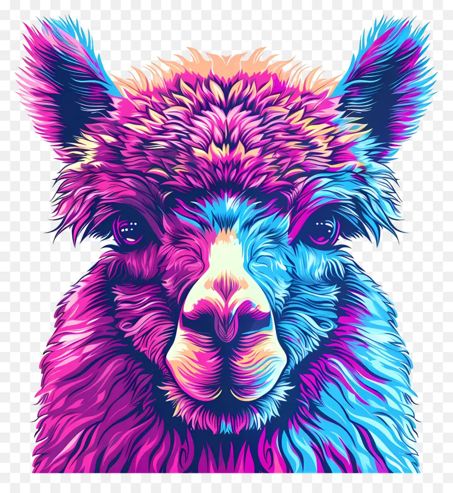 Cara De Alpaca，Animales Coloridos PNG