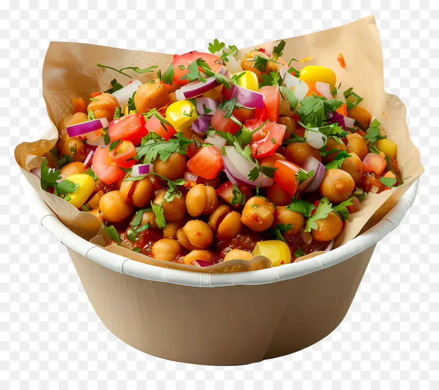 Cuenco Chana Chaat，Ensalada De Garbanzos PNG