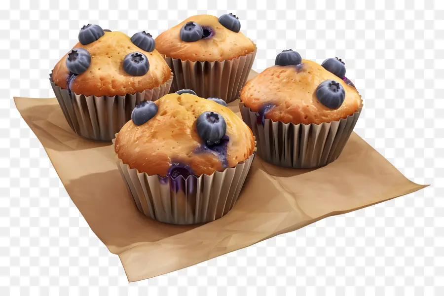 Muffins De Arándanos，Horneado PNG