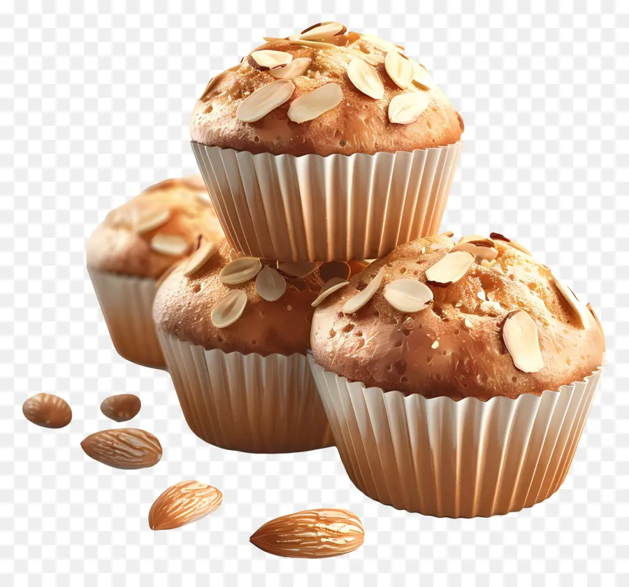 Muffins De Almendras，Horneado PNG