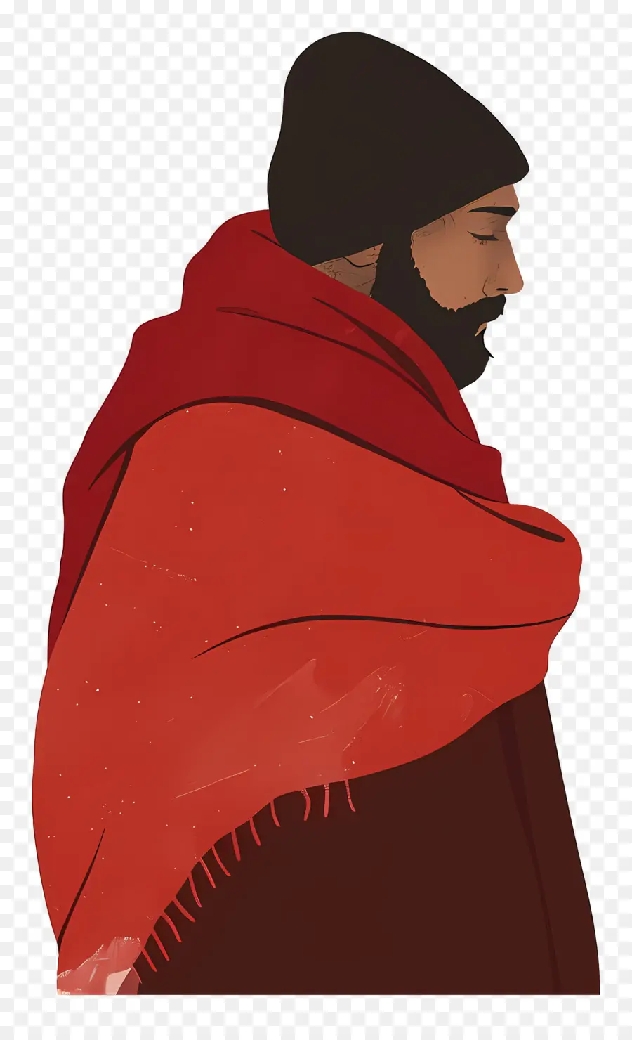 Hombre Invierno，Persona Con Pañuelo Rojo PNG