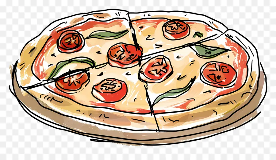 Pizza Margarita，Pizza PNG