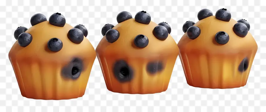 Muffins De Arándanos，Tres PNG