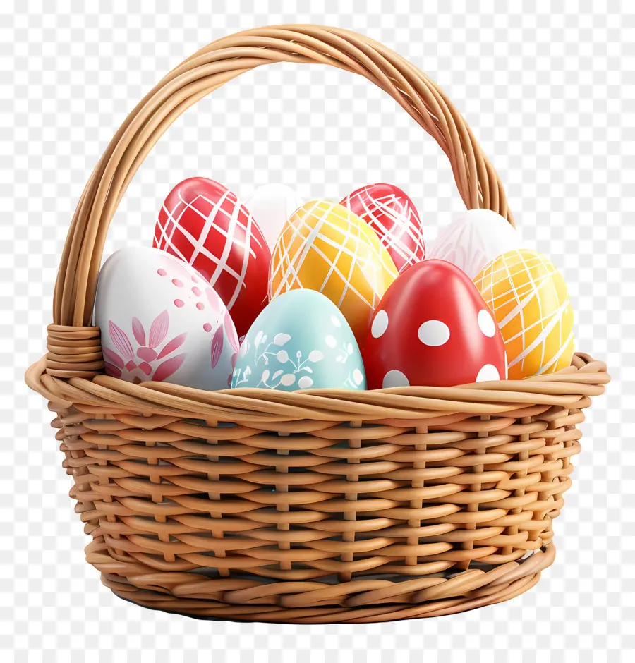 Huevos En Canasta，Huevos De Pascua PNG