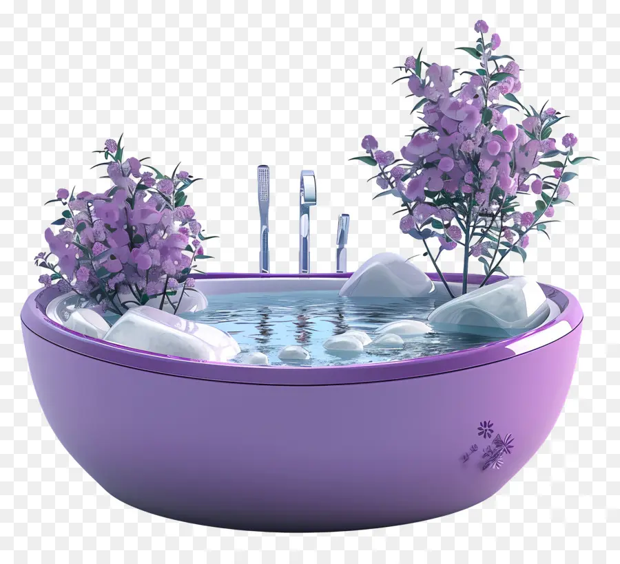 Baño De Spa，Bañera Morada PNG