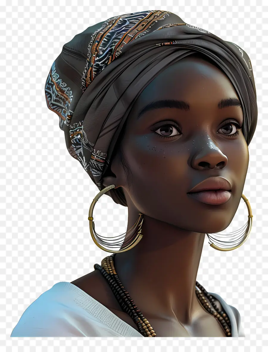 Mujer Africana，Mujer En Traje Tradicional PNG