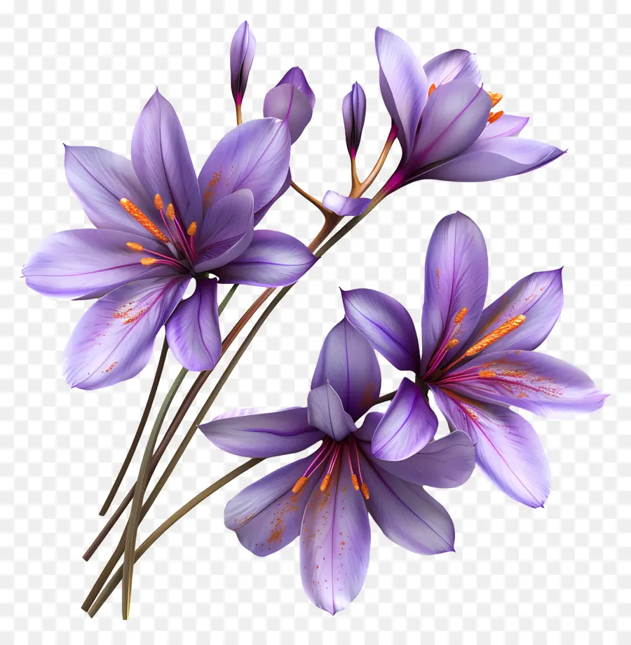 Flores De Azafrán，Flores Moradas PNG