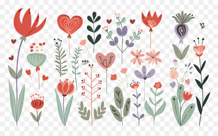 Flores Y Plantas，Ilustraciones Florales PNG