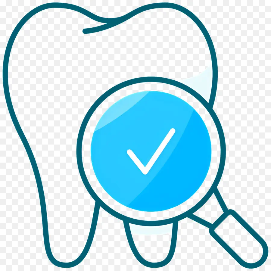 Revisión Dental，Diente Con Lupa PNG