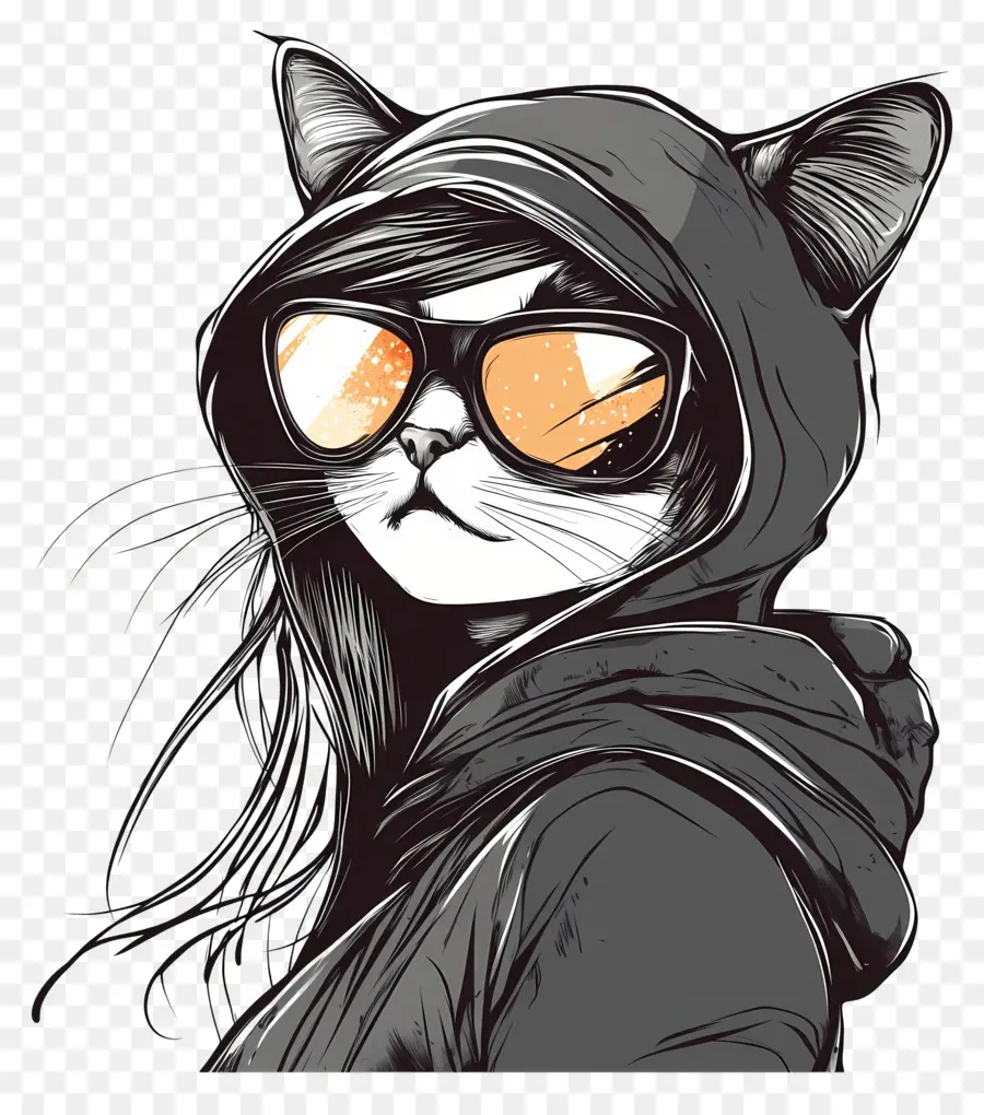 Chica Gato，Gato Con Capucha PNG