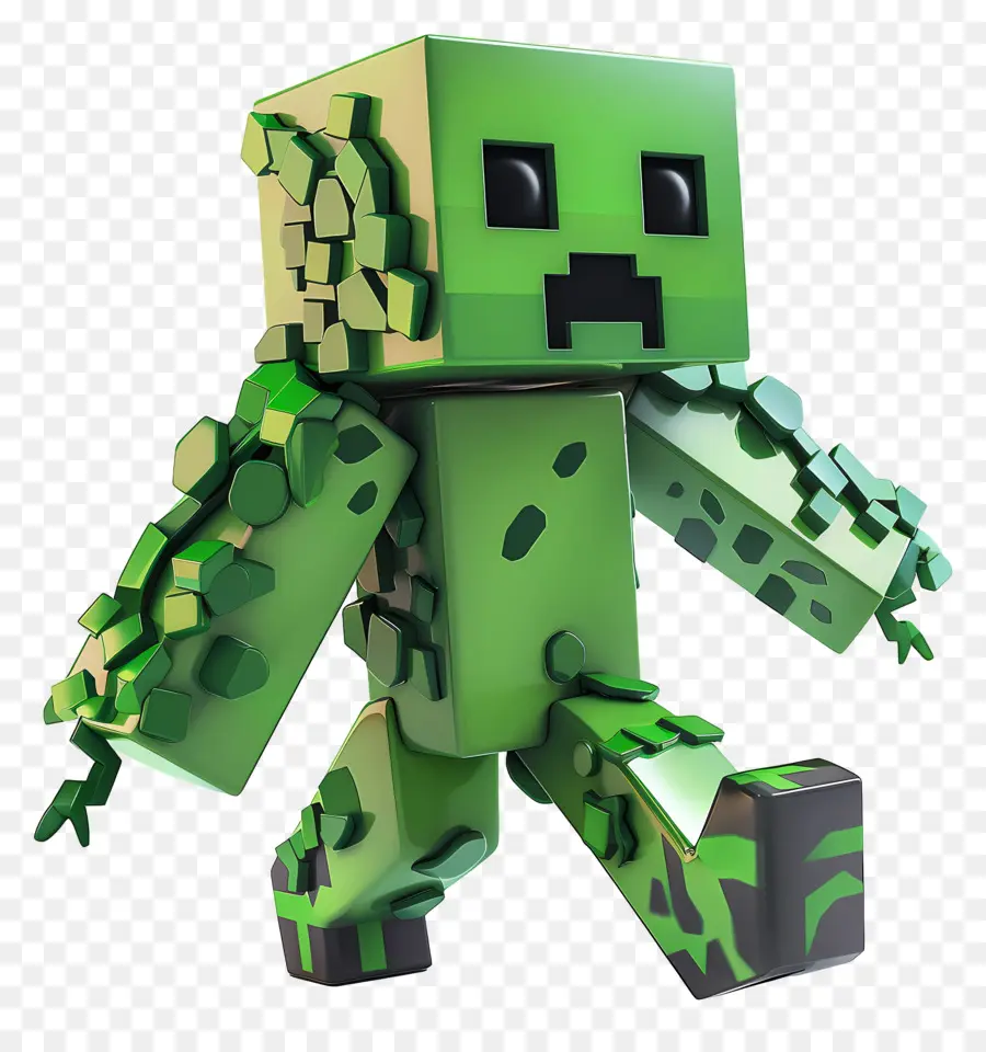 Enredadera De Minecraft，Carácter De Bloque Verde PNG