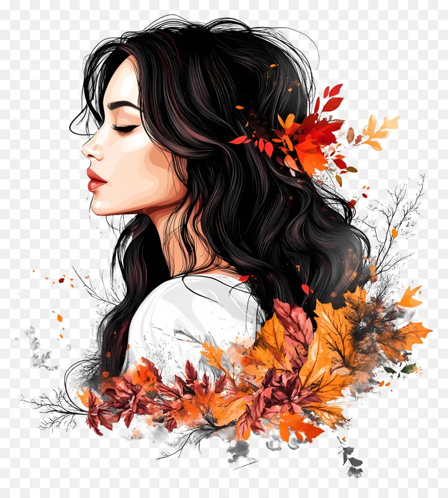 Chica De Otoño，Mujer PNG