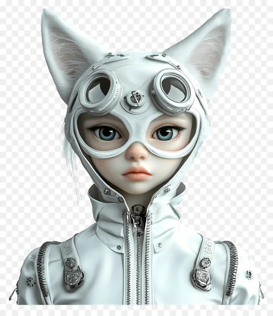 Chica Gato，Chica Con Orejas De Gato PNG