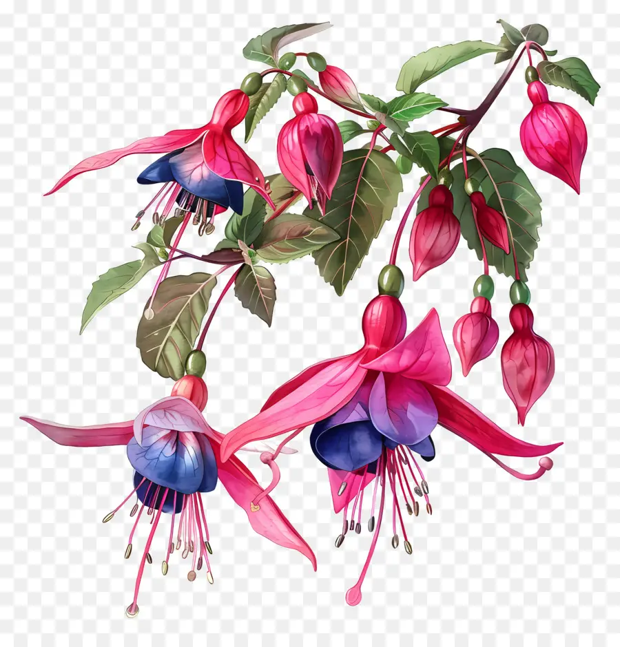 Flores Fucsias，Flores Rosadas PNG