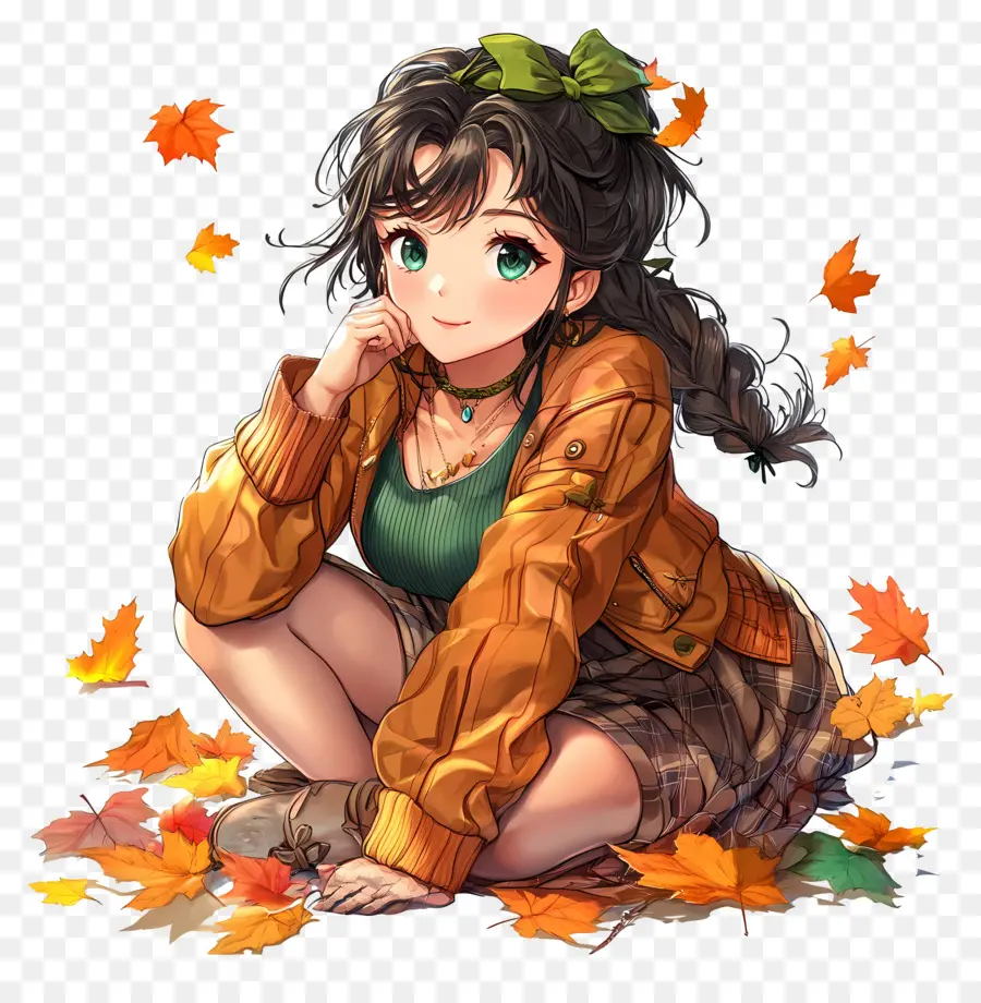 Chica De Otoño，Chica Anime PNG