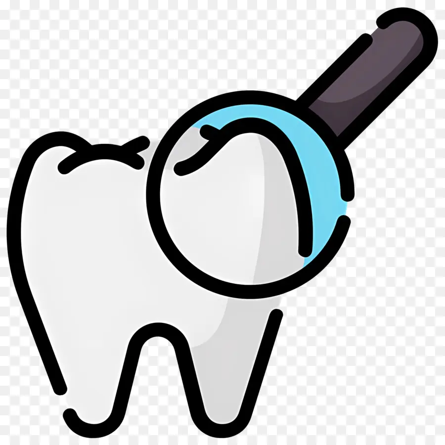 Revisión Dental，Diente Con Lupa PNG