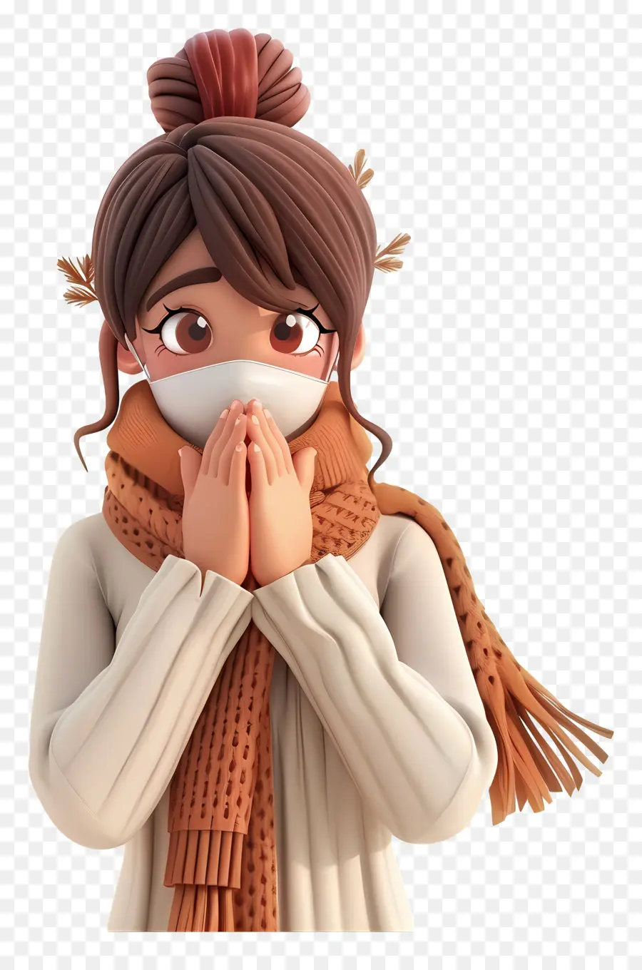 Mujer Enferma De Gripe，Chica Con Máscara PNG