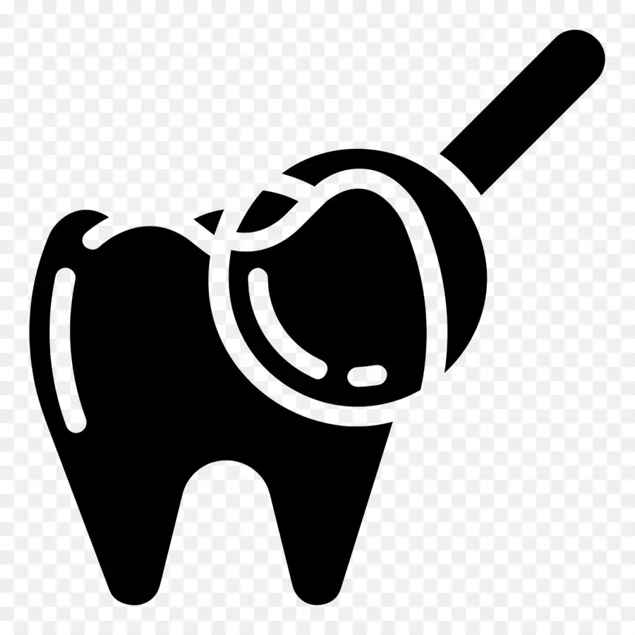 Revisión Dental，Diente Con Lupa PNG