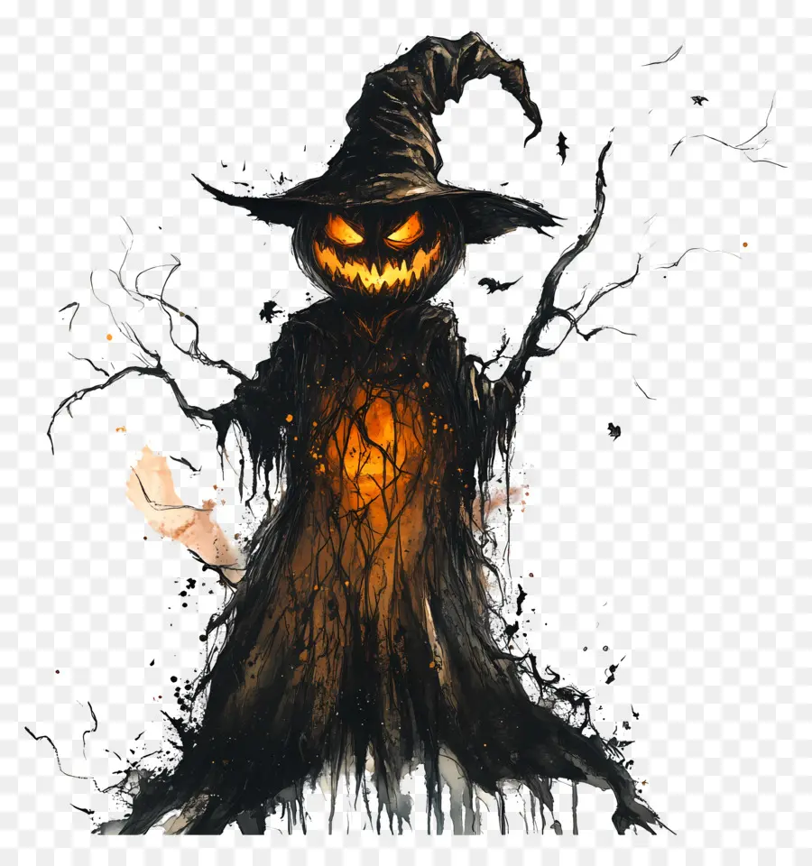 Samhain，Espantapájaros De Halloween PNG