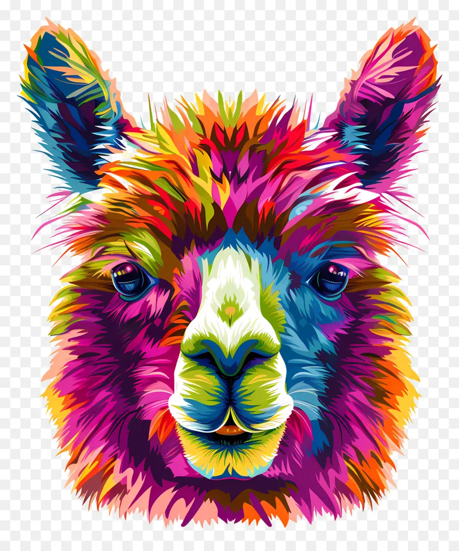 Cara De Alpaca，Animales Coloridos PNG