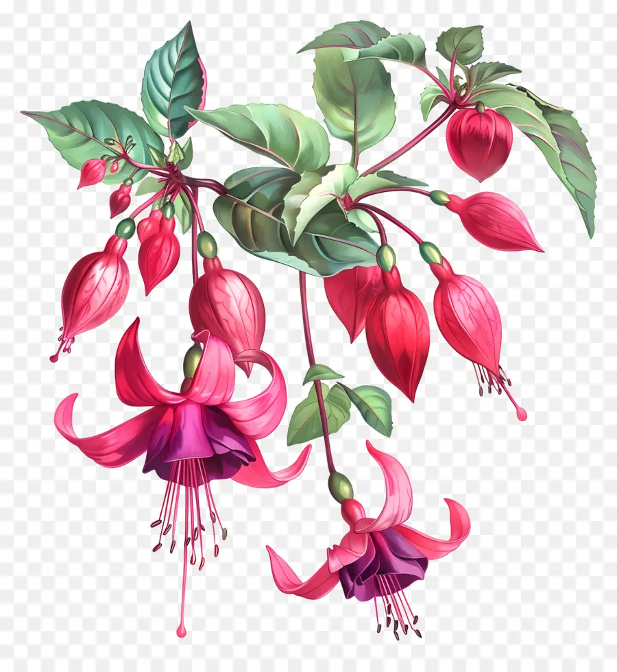 Flores Fucsias，Flores Rosadas PNG