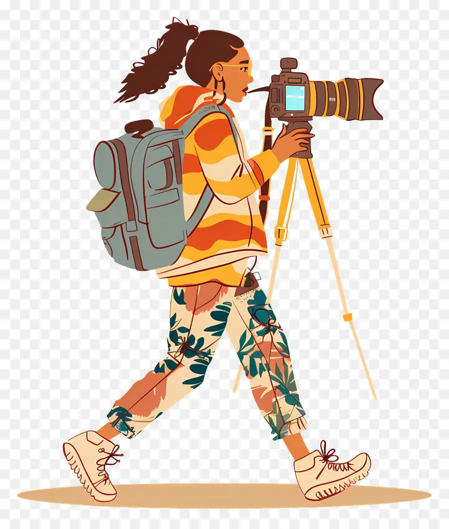 Mujer Filmando Vlog，Fotógrafo PNG