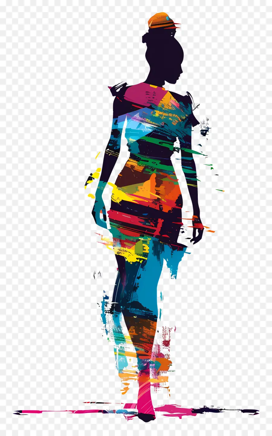 Silueta De Modelo De Moda，Silueta Colorida PNG