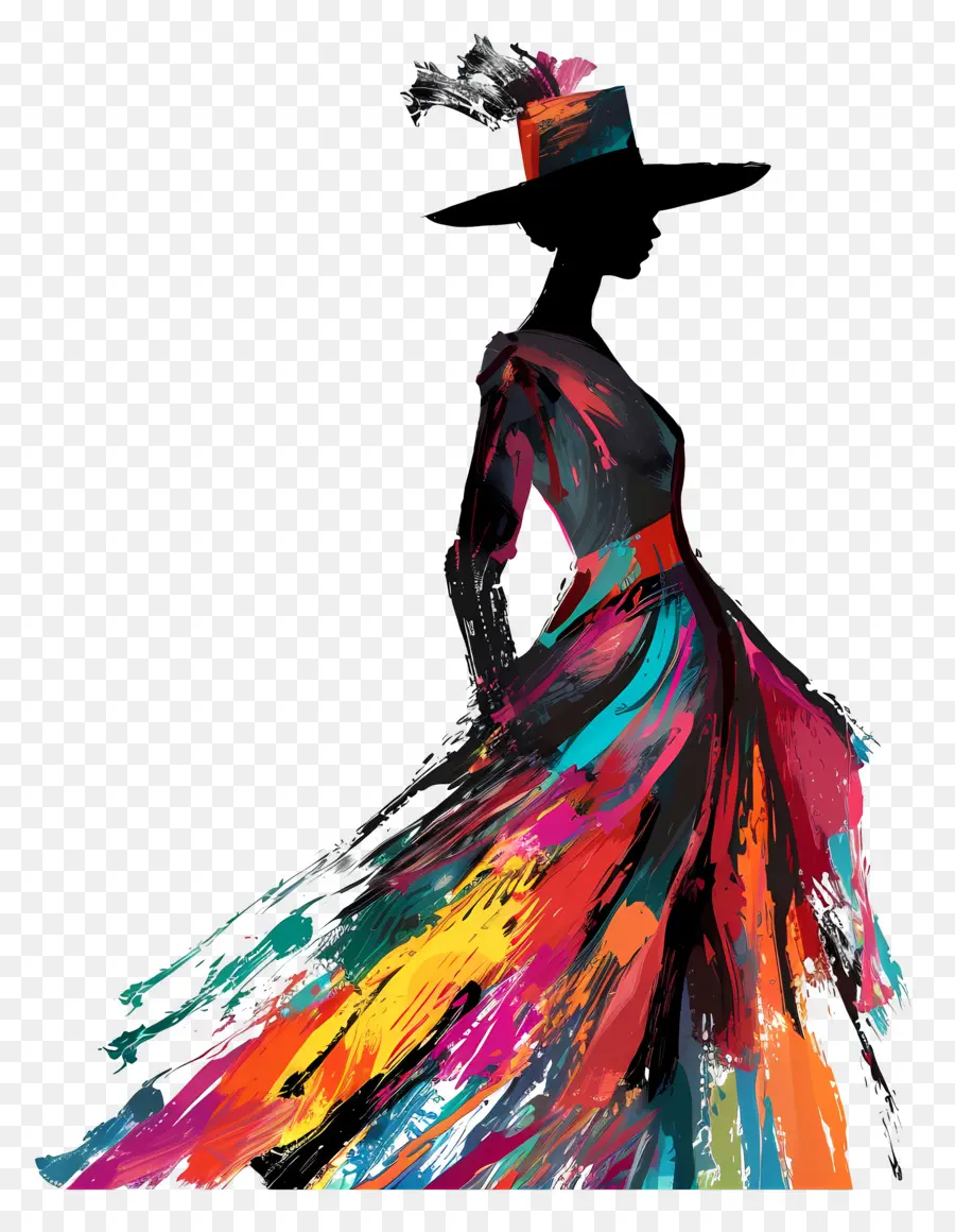 Silueta De Modelo De Moda，Silueta De Moda Colorida PNG