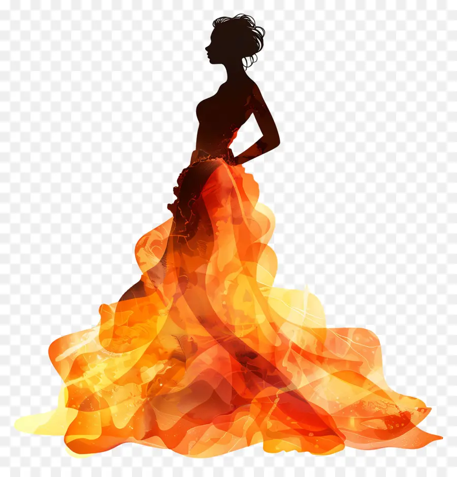 Silueta De Mujer Elegante，Silueta Mujer PNG