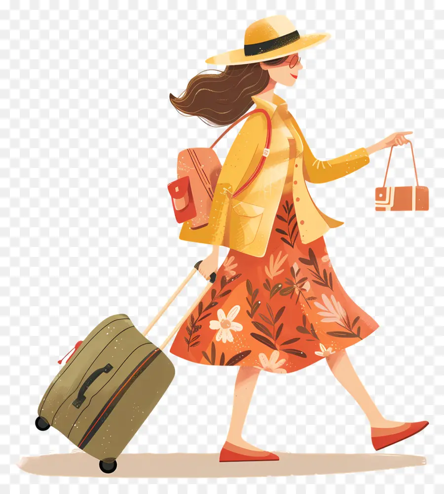 Mujer Vacaciones，Viajero PNG