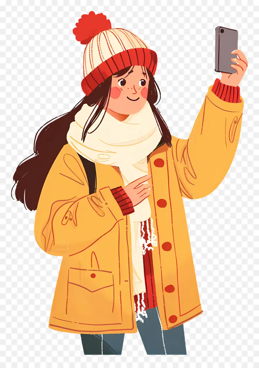 Mujer Tomando Selfie，Chica PNG